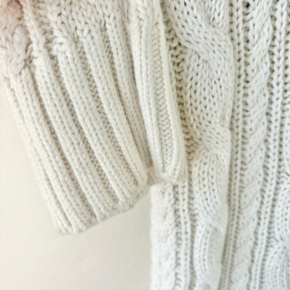 Polo Ralph Lauren White Linen Pima Cotton Cable Knit Sweater - Picture 3 of 6